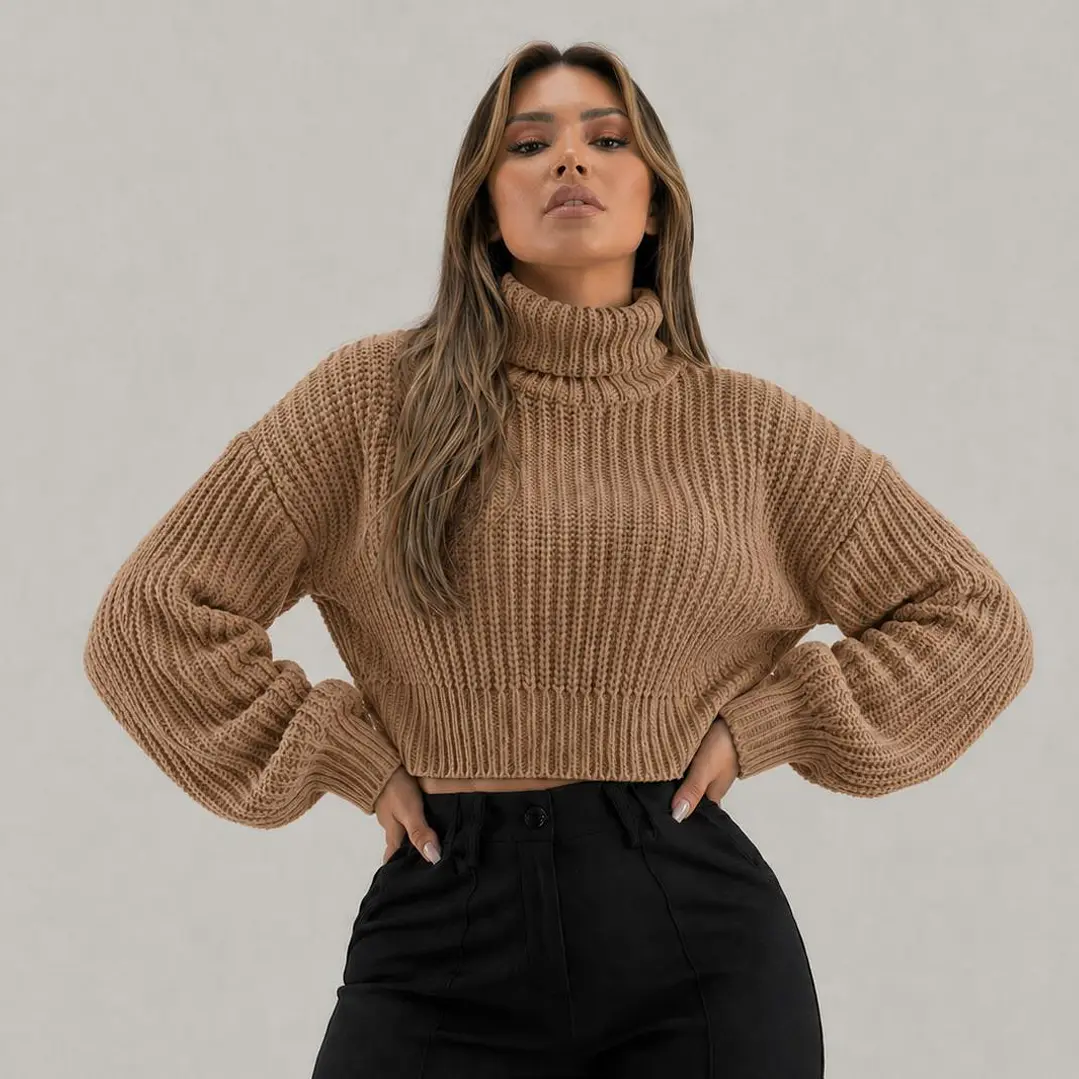 Suéter Oversize Manga Larga Cuello tortuga  1