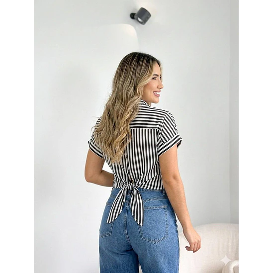 Blusa Popelina Moño Espalda Talla Única y XL 4