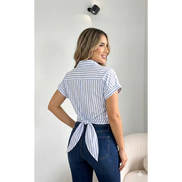 Blusa Popelina Moño Espalda Talla Única y XL 6