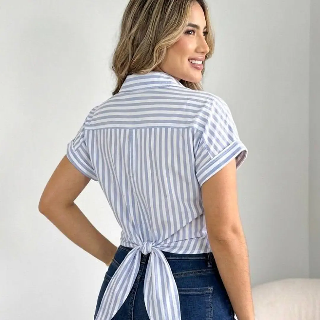 Blusa Popelina Moño Espalda  7