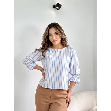 Blusa Manga 3/4Botón Espalda Talla Única y XL  2