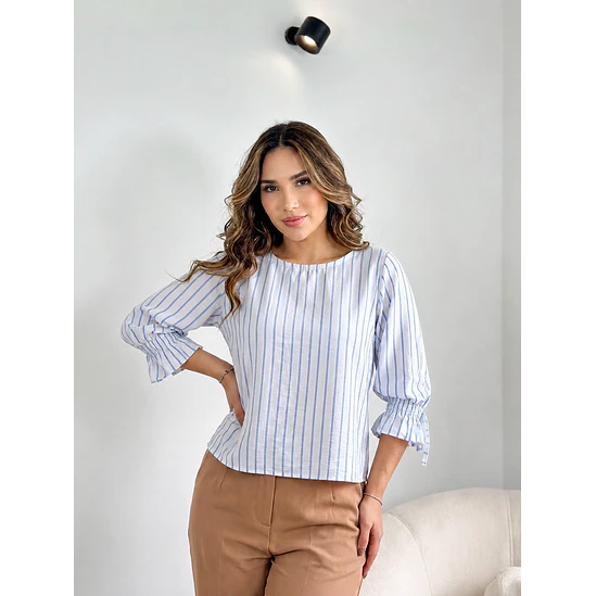 Blusa Manga 3/4Botón Espalda Talla Única y XL  2