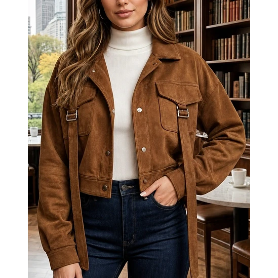 Chaqueta Gamuza Unicolor  5