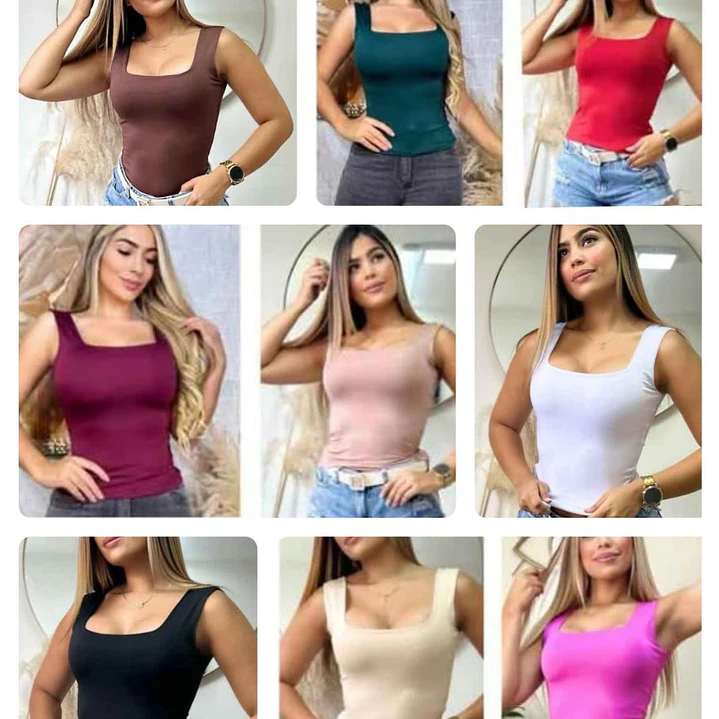 Blusa Cuello Cuadrado Talla Única  7