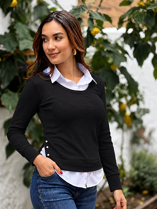 Camisero Tejido Perlas Talla Única 