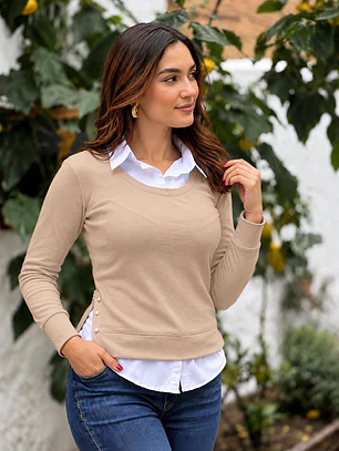 Camisero Tejido Perlas Talla Única 