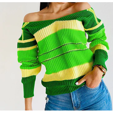 Suéter Tejido Rayas Verde 1