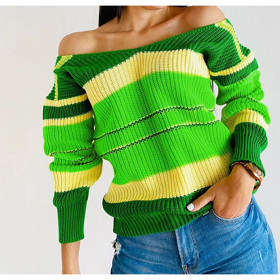 Suéter Tejido Rayas Verde 1