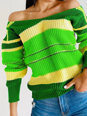 Suéter Tejido Rayas Verde