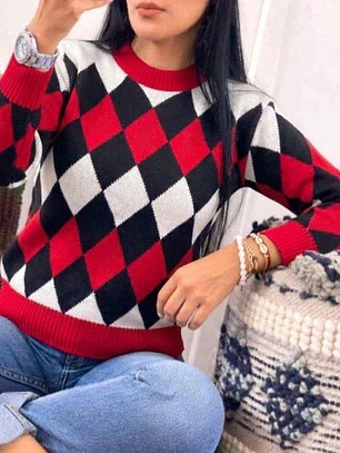 Suéter Tejido Rombo Talla Unica