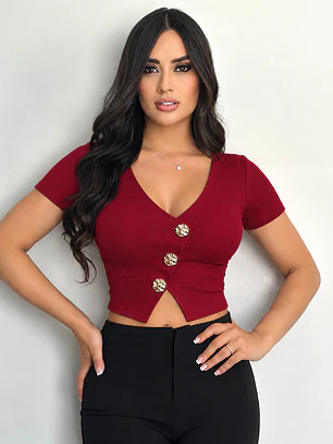 Blusa Corta Botones 