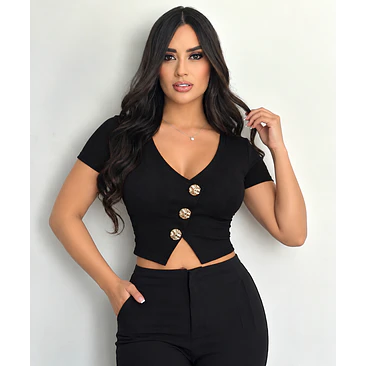 Blusa Corta Botones  2