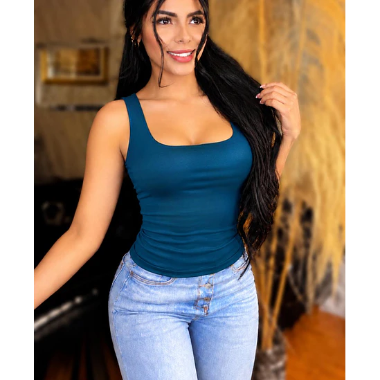 Blusa Cuello Cuadrado Talla Única  6
