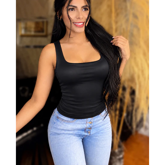 Blusa Cuello Cuadrado Talla Única  2