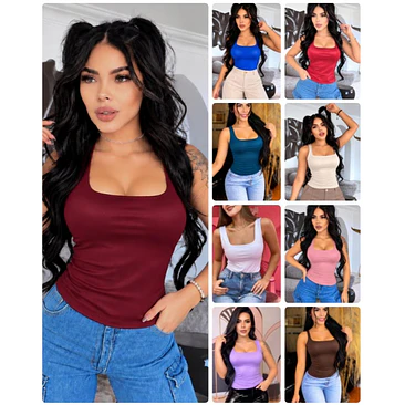 Blusa Cuello Cuadrado Talla Única  14