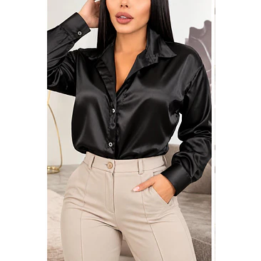 Blusa Satin Unicolor Talla Única y XL 3
