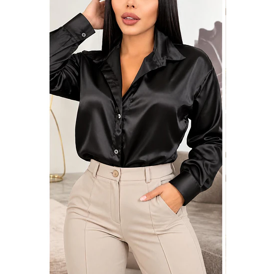 Blusa Satin Unicolor Talla Única y XL 3