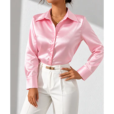 Blusa Satin Unicolor Talla Única y XL 7