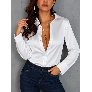 Blusa Satin Unicolor Talla Única y XL 9