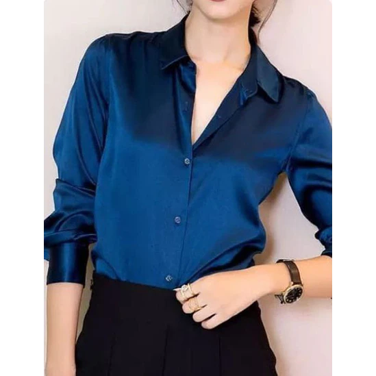 Blusa Satin Unicolor Talla Única y XL 14