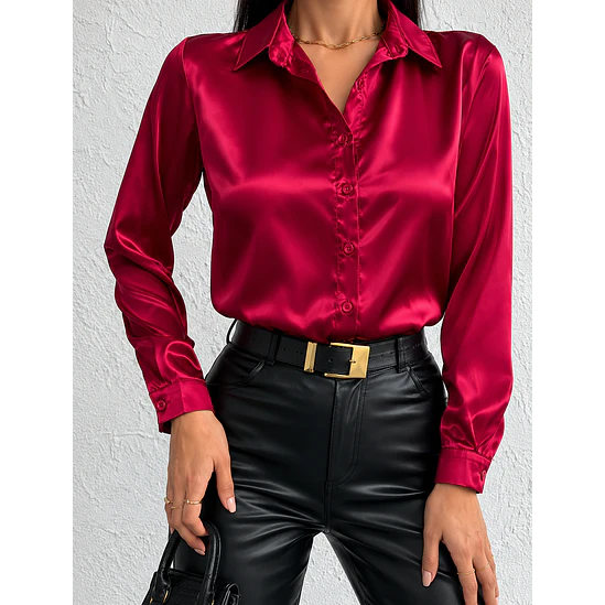Blusa Satin Unicolor Talla Única y XL 16