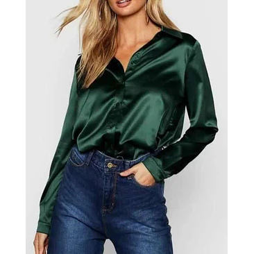 Blusa Satin Unicolor Talla Única y XL 17