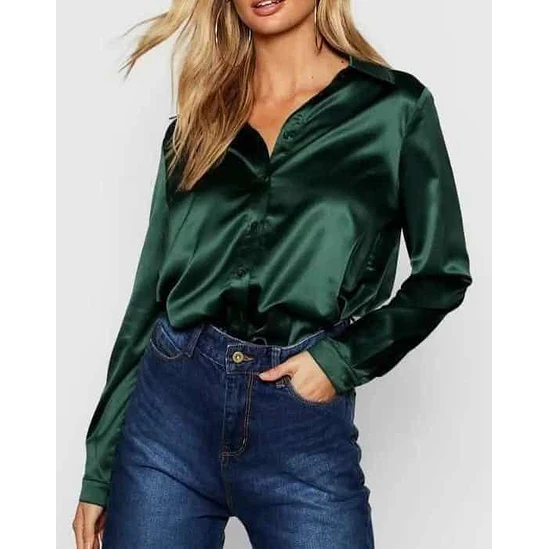 Blusa Satin Unicolor Talla Única y XL 17