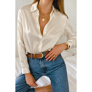 Blusa Satin Unicolor Talla Única y XL 1