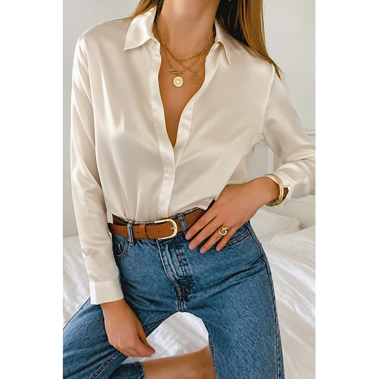 Blusa Satin Unicolor Talla Única y XL 1