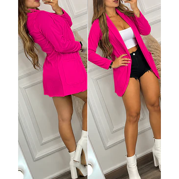 Blazer largo con bolsillos Talla Unica 7