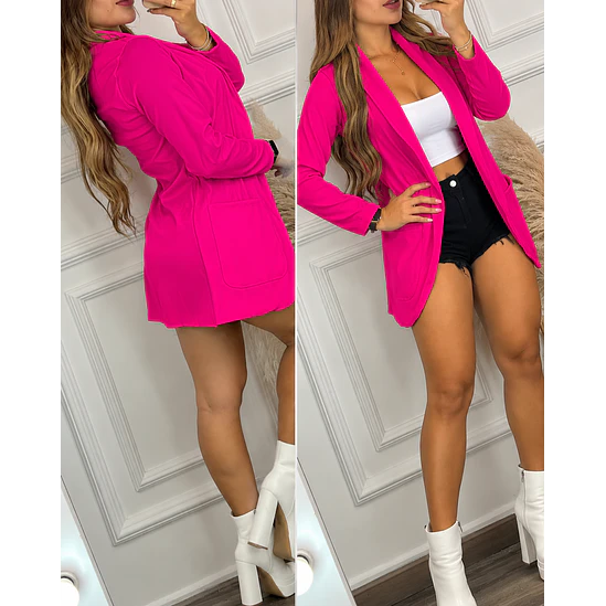 Blazer largo con bolsillos Talla Unica 7