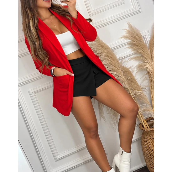 Blazer largo con bolsillos Talla Unica 6