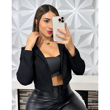 Blazer Corto Bengalina Licrada Talla Única  1