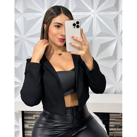 Blazer Corto Bengalina Licrada Talla Única  1