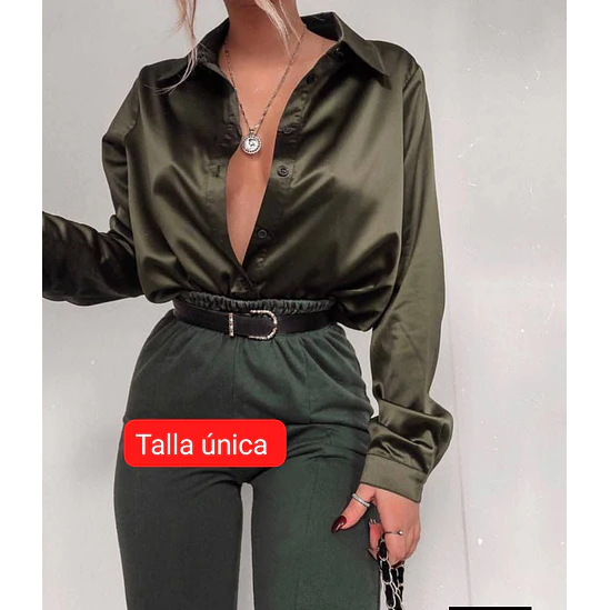 Blusa Satin Unicolor Talla Única y XL 20