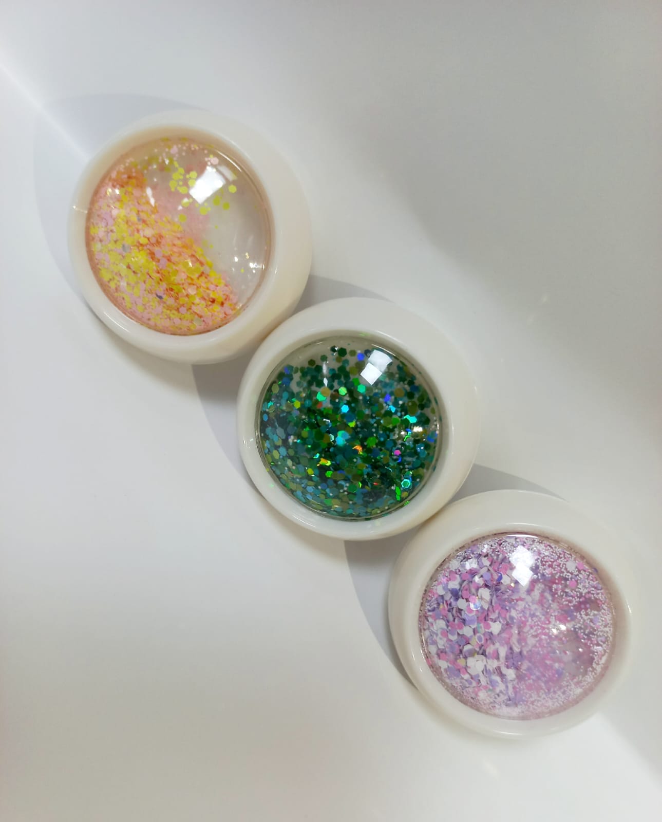 GLITTER BRILLANTE PARA UÑAS 3 PCS