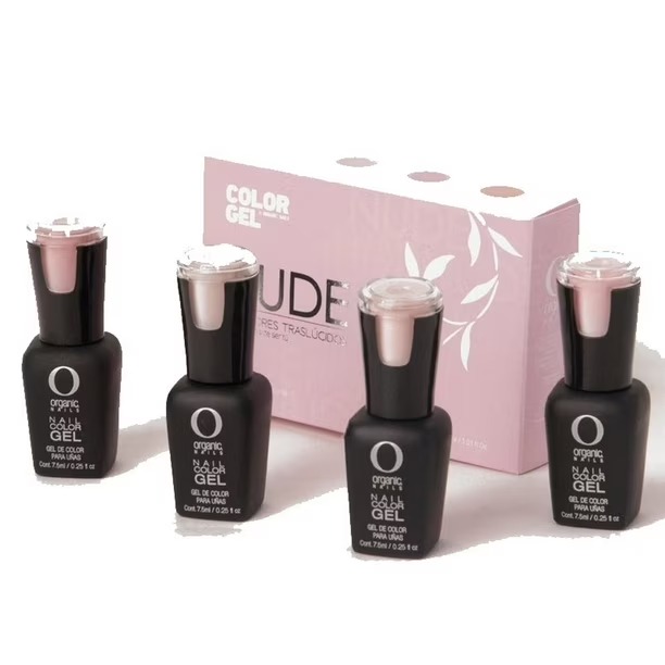 SET COLOR GEL NUDE 4 PIEZAS TRASLUCIDOS