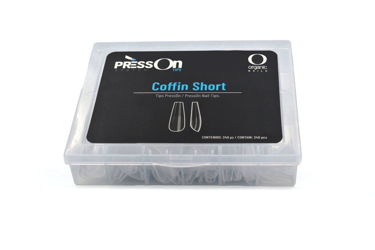 TIP PRESS ON COFFIN SHORT CAJA C/240 SURTIDO