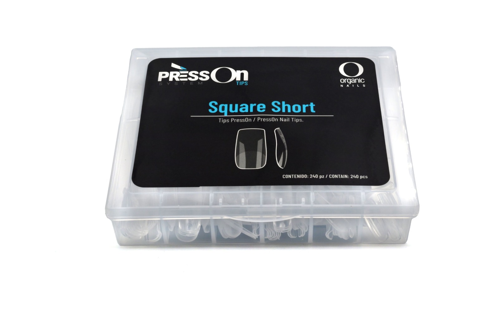 TIP PRESS ON SQUARE SHORT CAJA C/240 SURTIDO