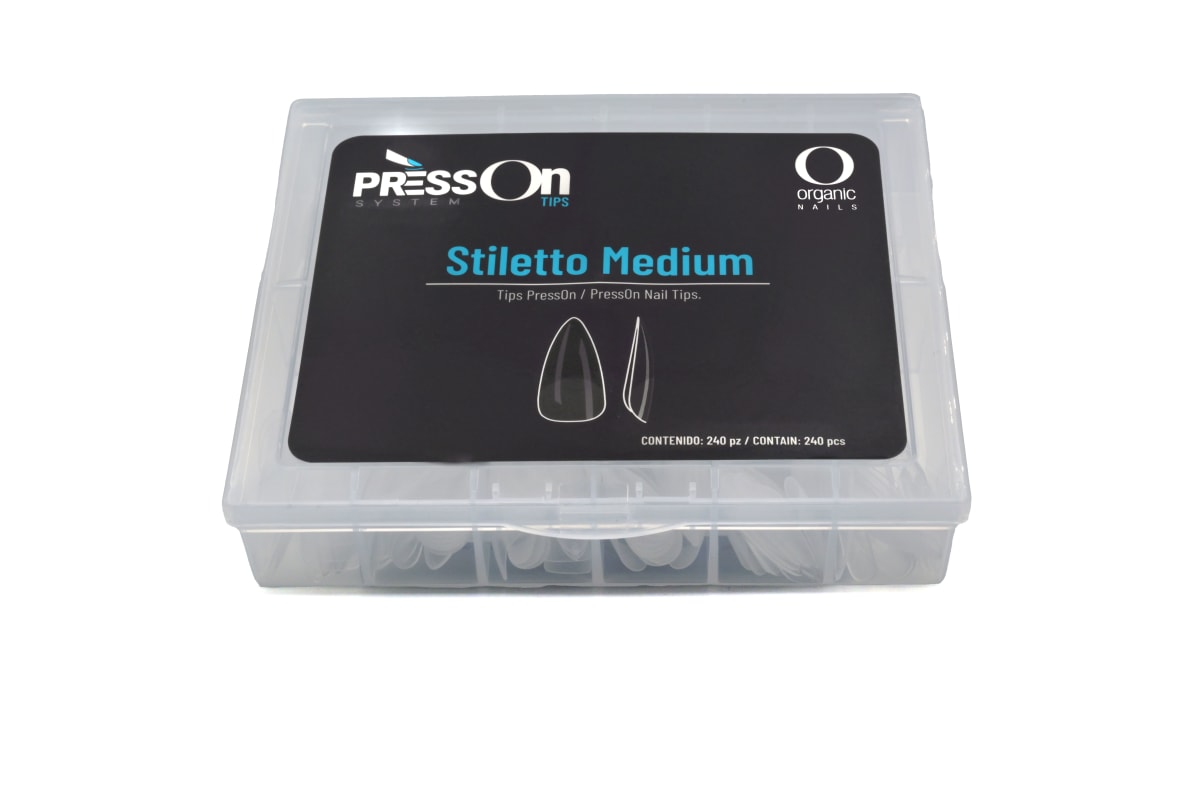 TIP PRESS ON STILETTO MEDIUM CAJA C/240 SURTIDO