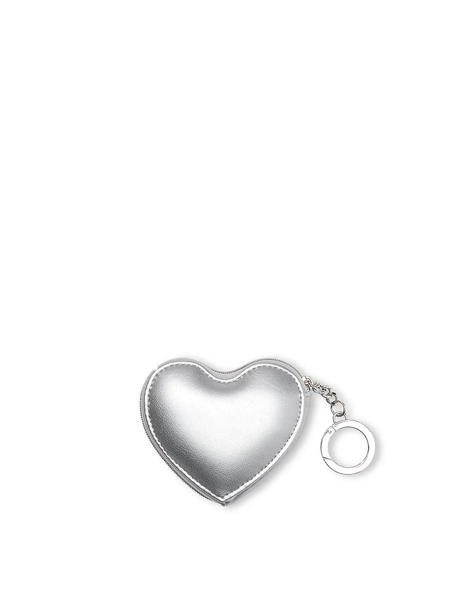 Monedero Llavero Corazón Plateado 2