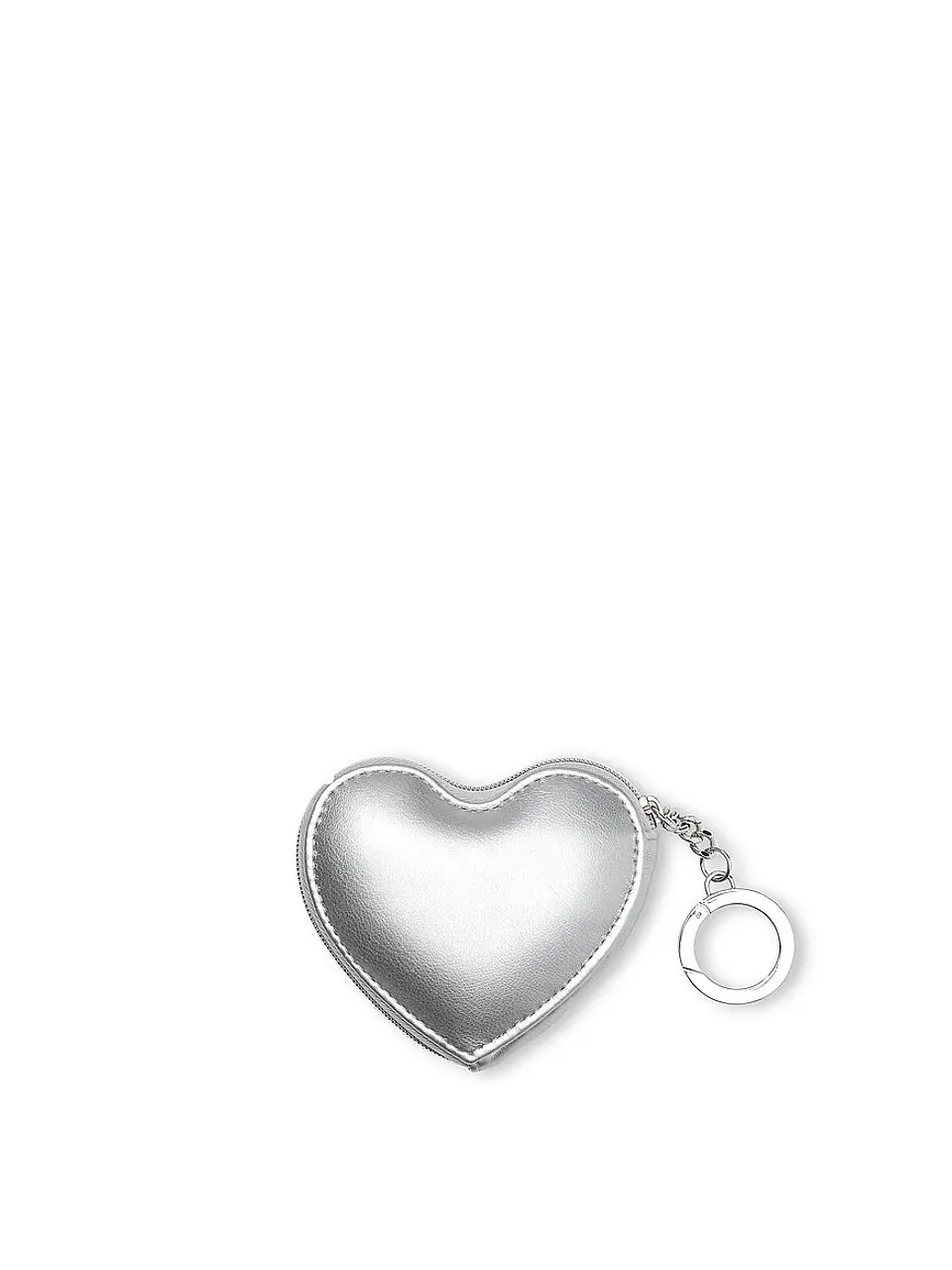 Monedero Llavero Corazón Plateado 2