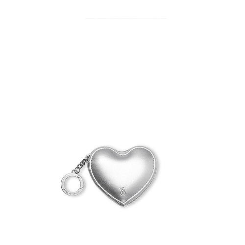 Monedero Llavero Corazón Plateado