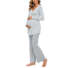 Pijama Amalia  Gris  Lactancia & Embarazo