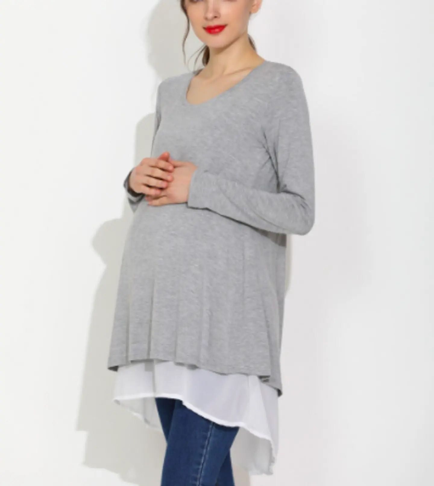 Polera de Embarazo & Lactancia María Elena Gris 3
