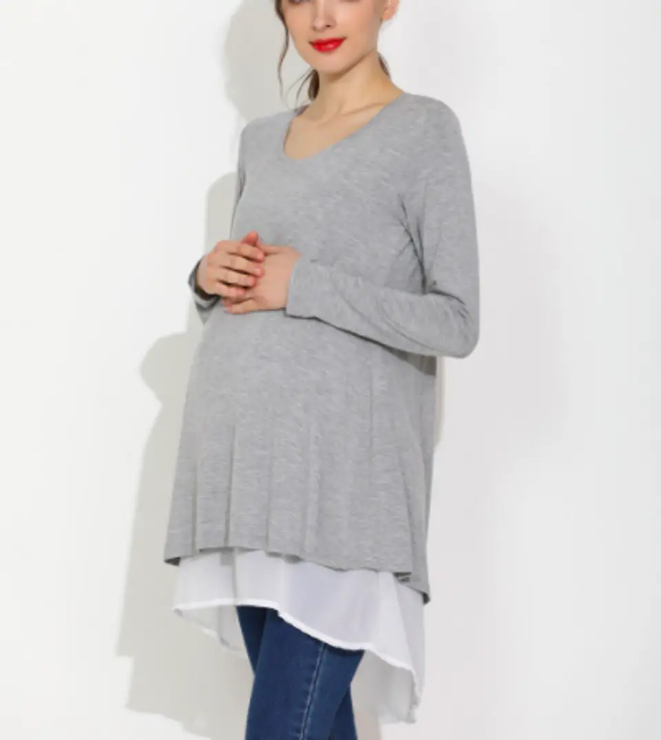 Polera de Embarazo & Lactancia María Elena Gris 3