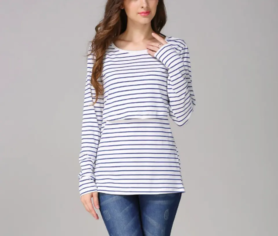 Polera Emma Embarazo y Lactancia Azul 4