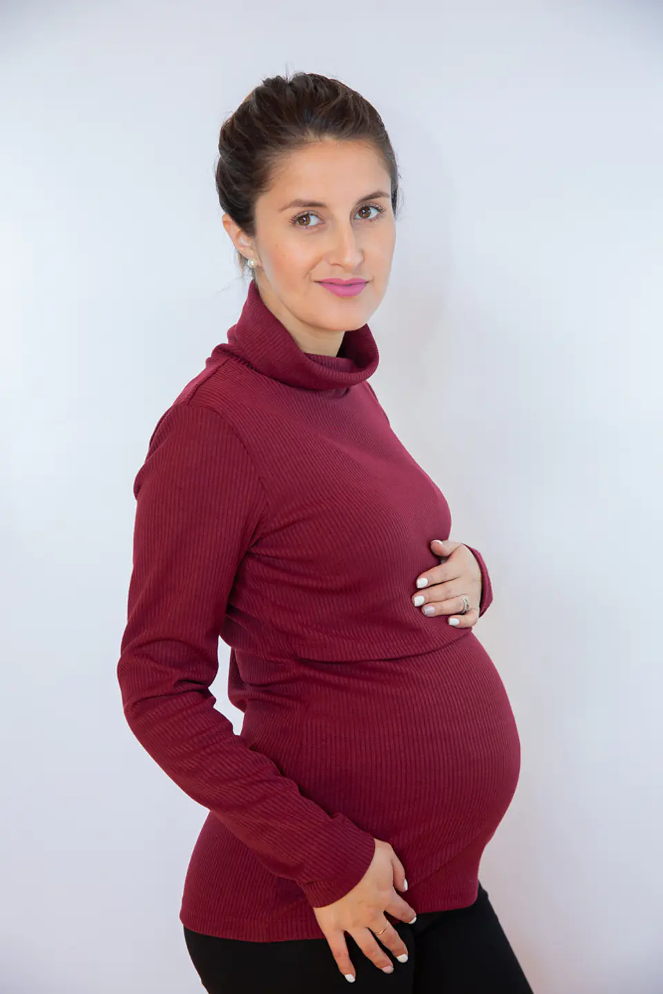 Sweater Beatriz Lactancia y Embarazo Burdeo 1