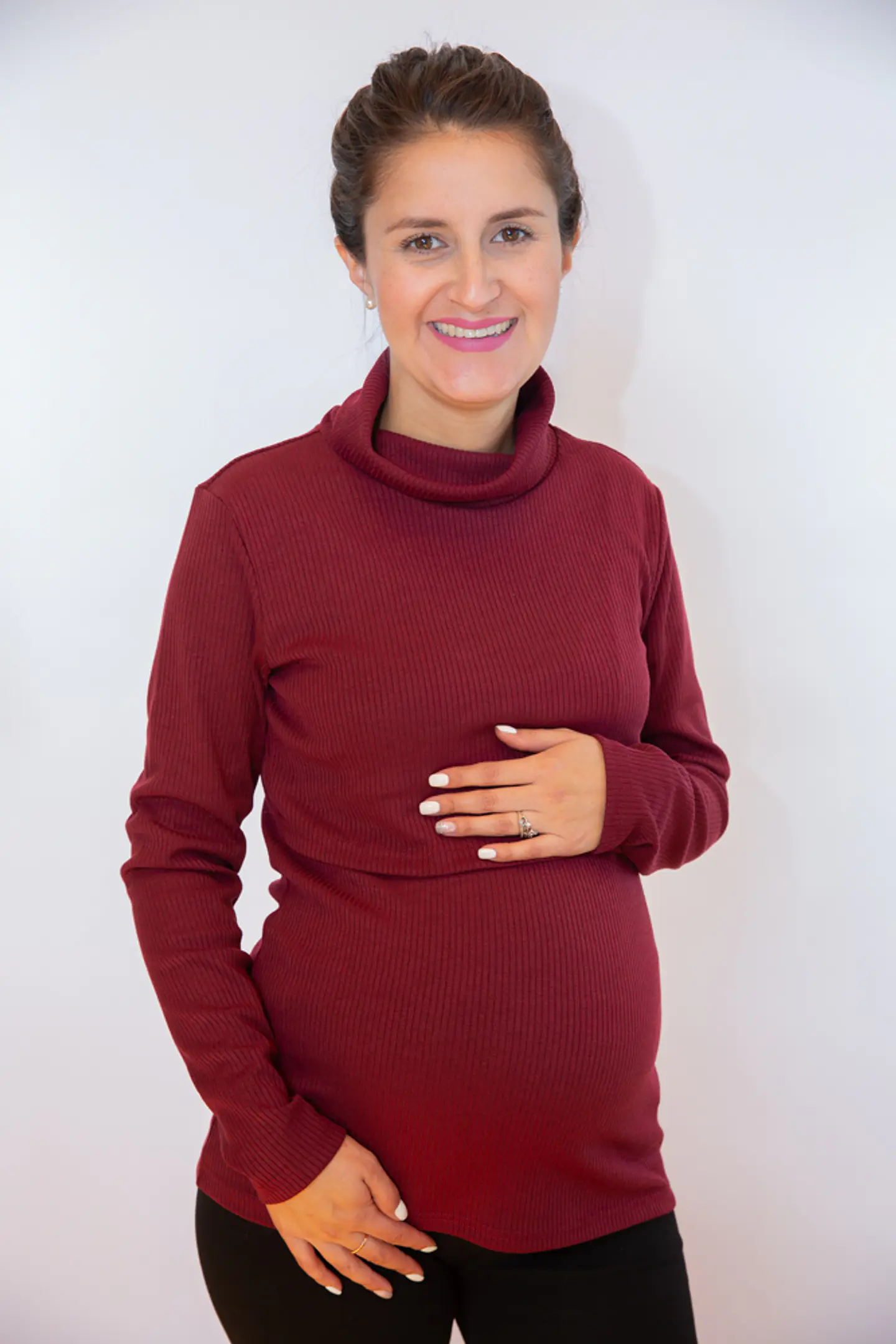 Sweater Beatriz Lactancia y Embarazo Burdeo 3