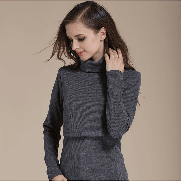 Sweater Beatriz Lactancia y Embarazo Gris